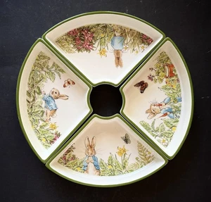 Pottery Barn Set of 4 Beatrix Potter Peter Rabbit Lazy  Susan Replacement Plates - Bild 1 von 10