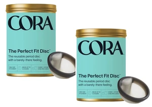 2x Cora The Perfect Fit Disc wiederverwendbare Periodenscheibe - mit Trage- & Aufbewahrungstasche - Bild 1 von 8