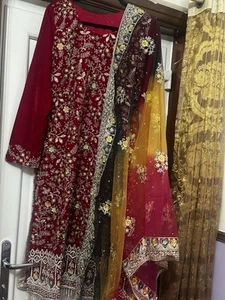 Asian Indian Pakistani Party Maxi Dress Suit - Picture 1 of 9