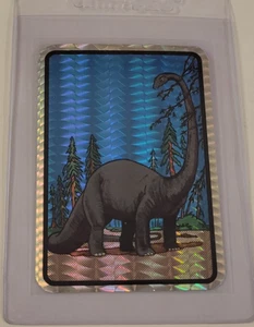 BRONTOSAURUS Dinosaur 1990s PRISMATIC Prism VENDING MACHINE STICKER CARD Vintage - Picture 1 of 3