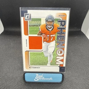 2025 NFL Donruss RJ Harvey Rookie Phenom gioco indossato - #14 Denver Broncos RARO - Foto 1 di 2