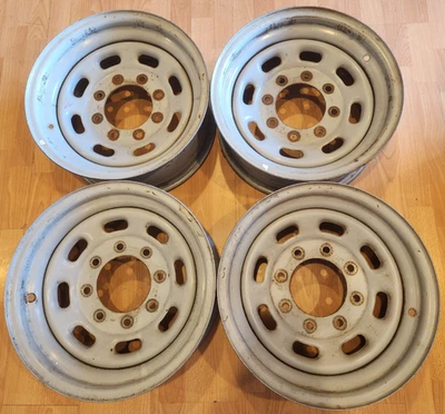 SET OF (4) 16" FORD F-250SD, F-350SD SRW OEM SILVER STEEL RIMS 16x7 1999-2005 - Image 1 of 4