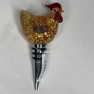 Новый муранский стиль винная бутылка пробка стекла петух ручной выдувной фермерский дом цветной - Изображение 1 из 4