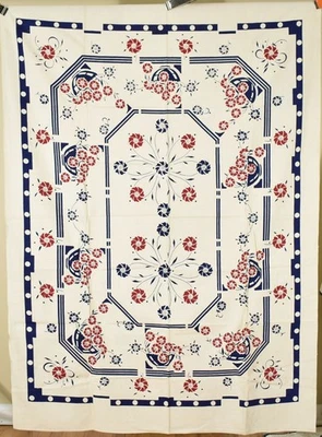 Large BEAUTIFUL Vintage 30's Art Deco Antique Tablecloth ~GREAT DESIGN! - Image 1 of 4