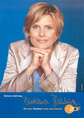 Barbara Hahlweg ZDF Autogrammkarte signiert TV-Moderatorin heute in Deutschland - Bild 1 von 2