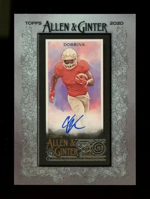 2020 Topps Allen & Ginter Framed Mini J.K. DOBBINS RC/Rookie on Card Auto  #1/20 - Image 1 of 4