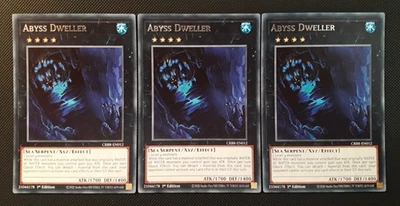 Yu-Gi-Oh! 3x Abyss Dweller, CRBR-EN012, Rare, 1. Edition, Englisch, Near Mint - Bild 1 von 2