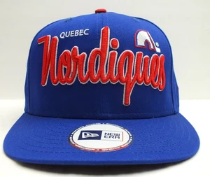 NHL Quebec Nordiques Snapback Hat Cap Script Logo Vtg NWT Rare OSFA New Era NEW - Picture 1 of 11