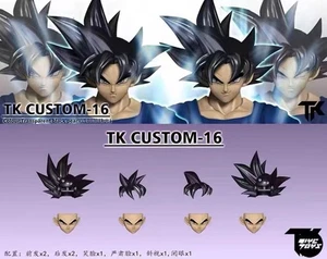 TK personalizado -16 1/12 shf ui goku cabeza pelo negro cabeza esculpida ultra instinto goku - Imagen 1 de 3