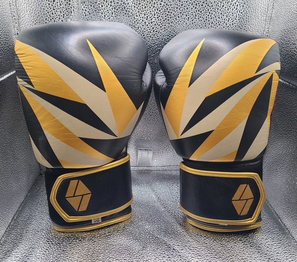 Guantes de Boxeo Rare Society Nine BIA 12 OZ Negro Dorado Mujer’s Entrenamiento/Sparring Foto 1 de 3