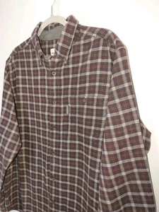 Woolrich Mens Size Large Button Up Flannel Shirt Maroon Plaid Cotton Casual Fall - Picture 1 of 11