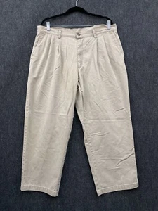 VTG Levi's Mens W38 L30 Chino Pants Beige Twill Pleated Straight Zip Fly Canada - Picture 1 of 15