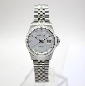 Quartz Watch Infije Steel With Diamonds And Mother-of-Pearl - Picture 1 of 2