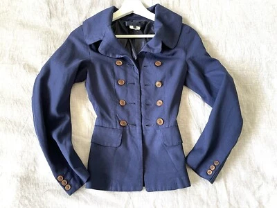 Chaqueta Blazer Comme des Garcons 2007 Azul Marino Recortada A Medida Doble Pecho RARA Foto 1 de 4