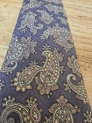 Corbata formal Preswick & Moore para hombre 58"Lx3,25"W azul cachemir corbata hecha a mano Foto 1 de 4