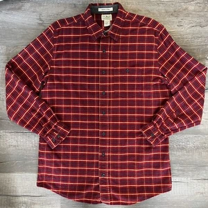 LL Bean Shirt Herren groß groß rot kariert Flanell leicht passend mit Knopfleiste - Bild 1 von 8