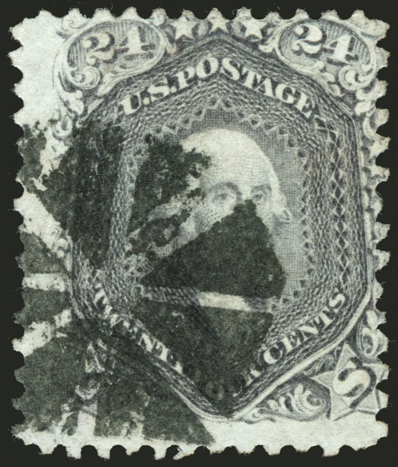 Classic U.S. #78b 24c Gray 1862 Segmented Pinwheel Cancel - Image 1 of 1