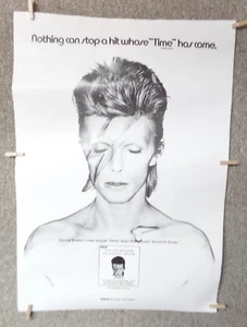 David Bowie Time Aladdin Sane 1973 RCA Promo Black & White Poster  VERY RARE - Picture 1 of 12