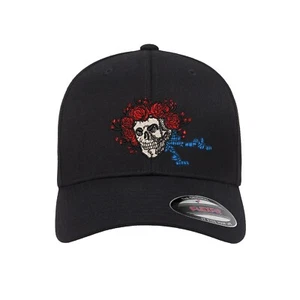 Grateful Dead Baseballmütze Totenkopf und Rosen Bertha Logo bestickt Flexfit nicht verstellbar  - Bild 1 von 13
