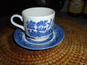 Blue Willow by Churchill of England Cup and Saucer Set of 6 each/12 pieces - Picture 1 of 5