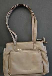Borsa a mano Stone Mountain 2 manici/3+ tasche 12" x 9" organizer beige tote bag - Foto 1 di 17