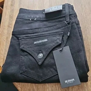 New Hudson Women's Mid-Rise Straight Stretch Jeans Pitch Black Size 10/30 NWT - Bild 1 von 8