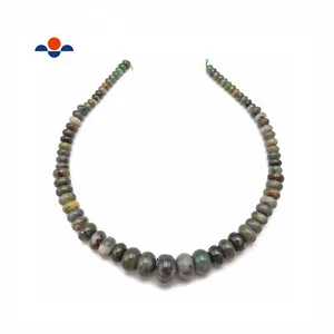 Natural Green Jade Graduated Smooth Rondelle Beads 6-16mm 15.5" Strand - Picture 1 of 4