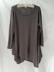 Joan Vass Studio Pullover Oberteil Damen Gr. L braun grau Lagenlook Grandmacore weich - Bild 1 von 11