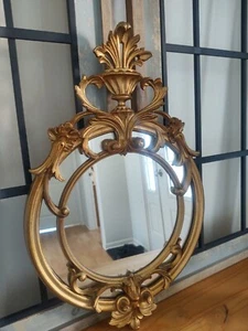 ✨Vintage Hollywood Regency Gilded Ornate Round Italian Wall Hanging Mirror - Picture 1 of 8