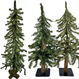 Alpine Artificial Tree Set Of 3 - 2x 2 ft, 1x 3.5 ft - Holiday Decor Unlit - Picture 1 of 11