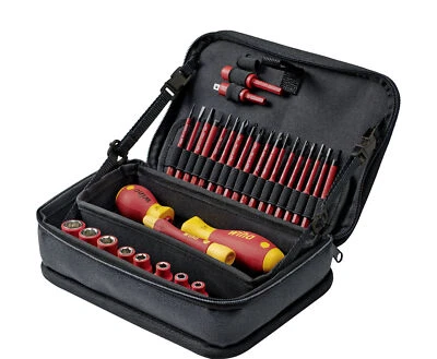 Wiha 43465 SlimBits Screwdriver Mixed 32pcs Multi functional Bag VDE Electrician - Image 1 of 4