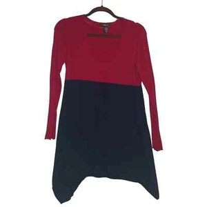 Style & Co Colorblock Hankerchief Sweater Red Black Small Chic Knitwear - Picture 1 of 3