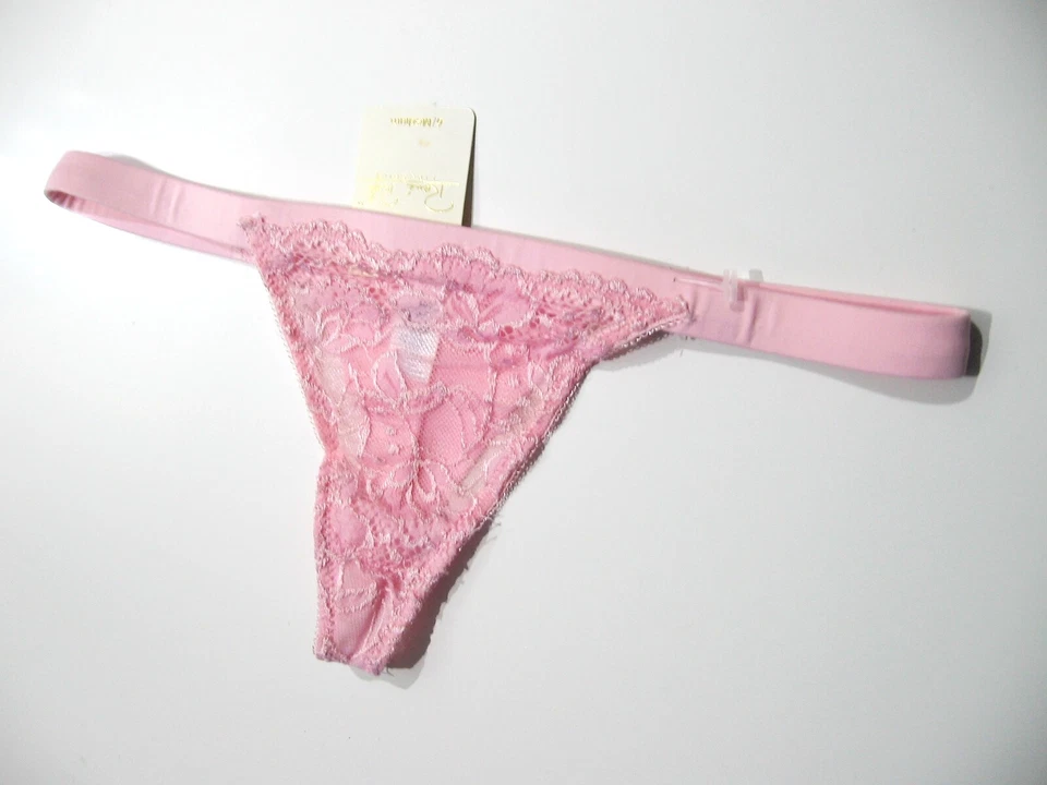 A0023 Rene Rofe NUEVA Cintura Deportiva Lujosa Tanga de Encaje Bordada Rosa Choco Foto 1 de 1