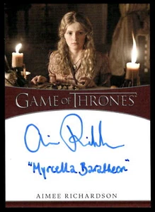 GAME OF THRONES IRON ANNIVERSARY Aimee Richardson "MYRCELLA" INSCRIPTION AUTO - Picture 1 of 2