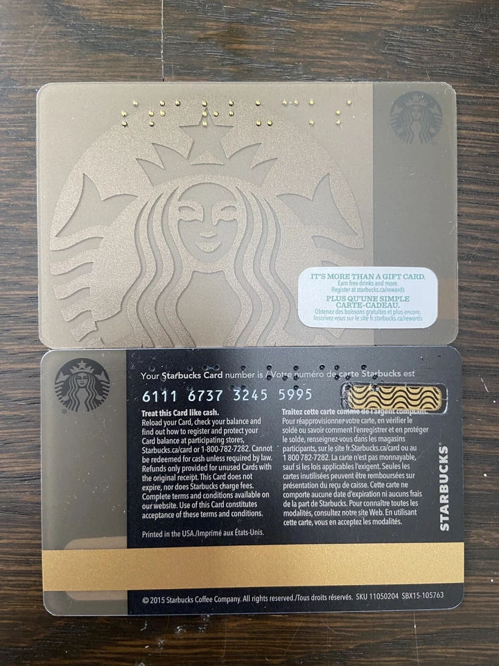 Canada Series Starbucks "BRAILLE 2015" # 6111 - Gift Card New No Value - Image 1 of 1