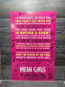 MEAN GIRLS, CAST FIRMATO, WEDNESDAYS WE WEAR PINK, BROADWAY WINDOW CARD/POSTER - Foto 1 di 9