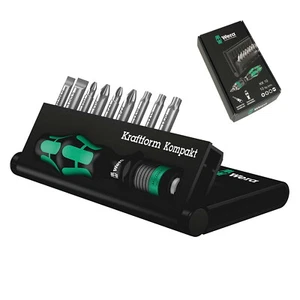Wera Screwdriver Kraftform Kompakt Bit Holder Set with Holder KK 10 - Picture 1 of 12