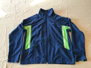 Nike Slate Blue Track Jacket L 12-14 Windbreaker Suit Striped Full Zip Pockets - Picture 1 of 7