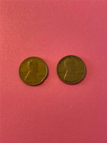 1928P Lincoln Cents 2 PC Error Clipped Planchet Die Cracks Cover