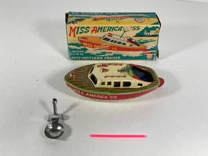 Vintage 1955 Miss America Putt Putt Cabin Cruiser Tin Toy Line Mar Toys Japan - Picture 1 of 7