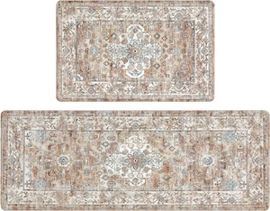 Anti Fatigue Kitchen Mat Set Of 2 Non Slip Kitchen Mats For Floor Cushioned Rugs - Picture 1 of 12