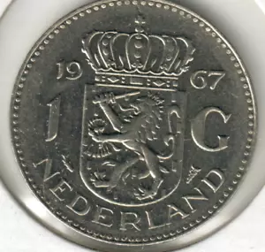 Netherlands - 1967U 1 Gulden - Juliana - #01 - Picture 1 of 2