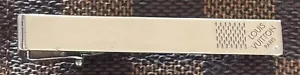 Louis Vuitton Tie Clasp Tie Clip Tie Bar Silver Color Damier - Picture 1 of 6