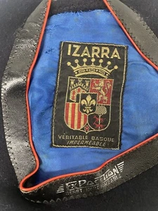 Ultra Rare Vintage Izarra Beret In Navy Wool, Véritable Basque Impermeable - Picture 1 of 8