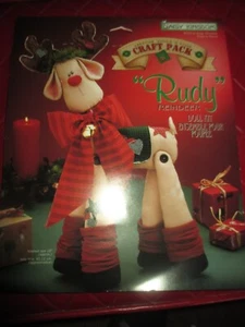 DAISY KINGDOM Vintage RUDY The REINDEER Soft Sculpture TOY/DOLL Fabric Panel - Picture 1 of 2