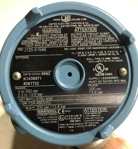 SWITCH, PRESSURE, SP-09060036943, UNITED ELECTRIC P/N J120-S164BQ - Bild 1 von 7