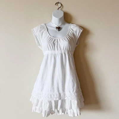 American Eagle Y2K Babydoll Lace Trim Top - Image 1 of 3