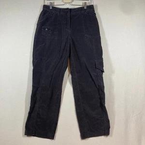 J. Jill Chenille Cargo Pants Sz 10P Brown Straight Leg Comfort Casual Minimalist - Picture 1 of 9