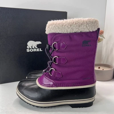 Sorel Yoot Pac TP Waterproof Boot Nylon Sherpa Wild Iris NY1962-594 Youth 6 NWD - Image 1 of 4