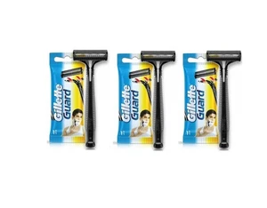 3 Gillette Guard Razor with Blade Cartridges - No Cut - Easy to Shave -Free Ship - Picture 1 of 2